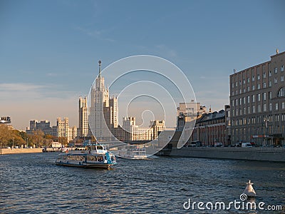 Stalin era tower building skyscraper on Kotelnicheskaya embankment Editorial Stock Photo