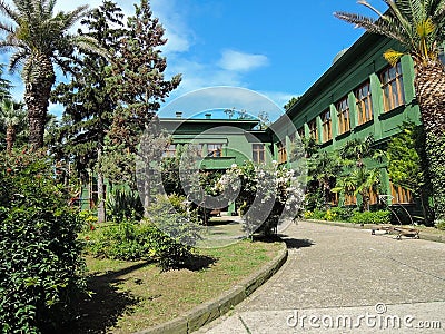 Stalin`s dacha in the sanatorium Green Grove Stock Photo