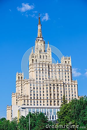 Stalin skyscraper on Kudrinskaya Square, Moscow Stock Photo