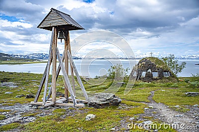 Staloluokta Same Church, Mountain Station In Padjelanta National Park Stock Photo