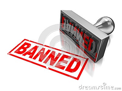 Stamp banned Stock Photo