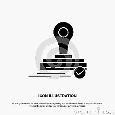 Stamp, Clone, Press, Logo solid Glyph Icon vector Vector Illustration