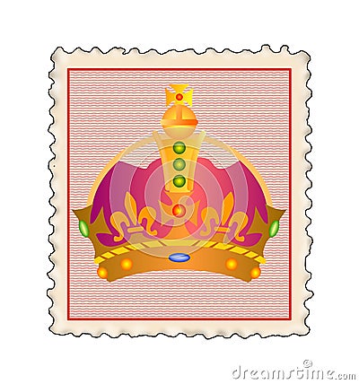 Stamp with crown Stock Photo