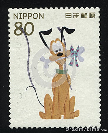 Stamp dog Pluto Editorial Stock Photo