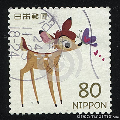 Stamp fawn Bamb Editorial Stock Photo