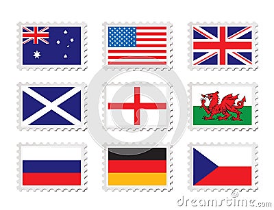 Stamp flag Vector Illustration