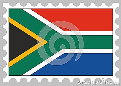 Stamp of a flag of south africa Vector Illustration