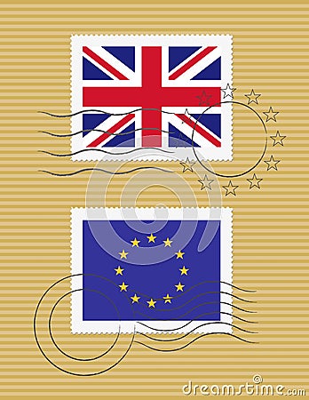 Stamp flag of United Kingdom Vector Illustration