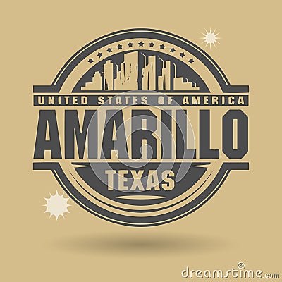 Stamp or label with text Amarillo, Texas inside Vector Illustration