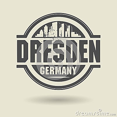 Stamp or label with text Dresden, Germany inside Vector Illustration