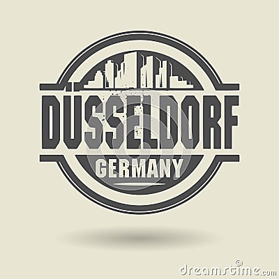 Stamp or label with text Dusseldorf, Germany inside Vector Illustration