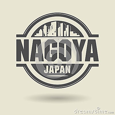 Stamp or label with text Nagoya, Japan inside Vector Illustration