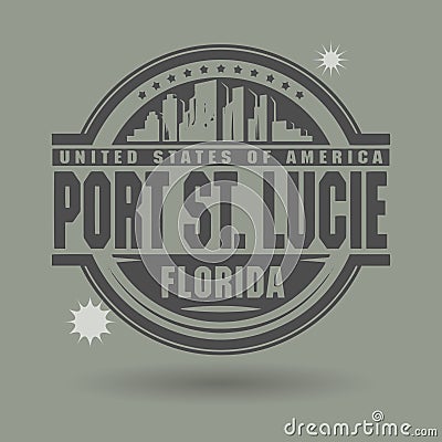 Stamp or label with text Port St. Lucie, Florida inside Vector Illustration