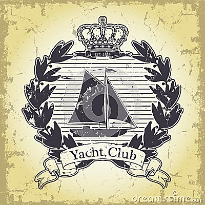 Yacht club emblem Vector Illustration