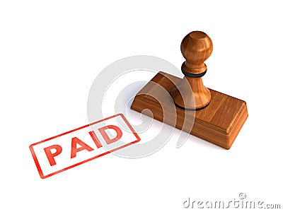 Stamp paid Stock Photo