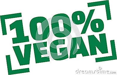 Stamp with 100 percent Vegan Vector Illustration