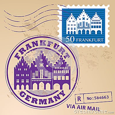 Stamp set Frankfurt Vector Illustration