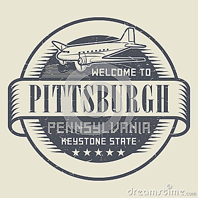 Stamp or tag with text Welcome to Pittsburgh, Pennsylvania Vector Illustration