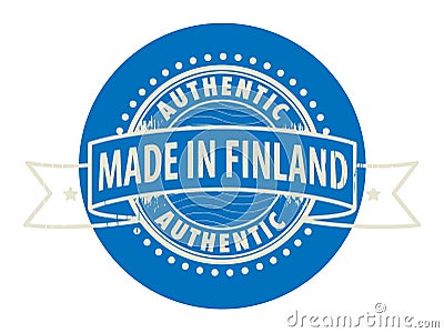 Stamp with the text Authentic, Made in Finland Vector Illustration
