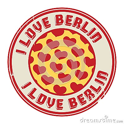 Stamp with text I love Berlin Vector Illustration