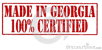 Made in Georgia one hundred percent certified Cartoon Illustration