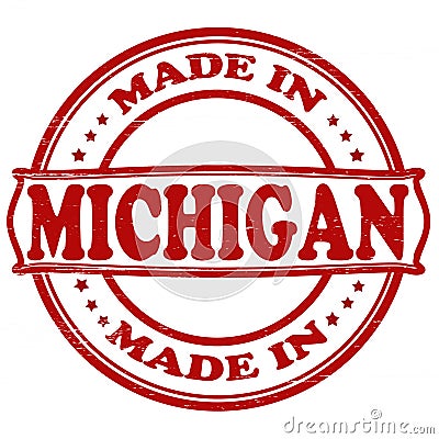 Made in Michigan Cartoon Illustration