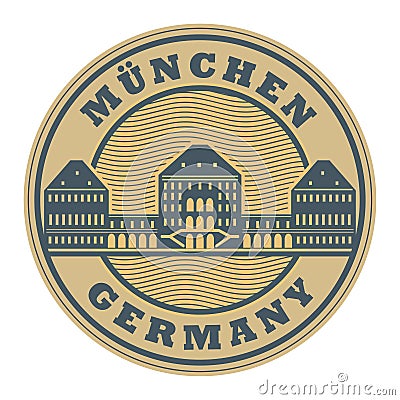 Stamp with words Munchen, Germany Vector Illustration