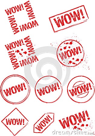 Stamp wow! Stock Photo