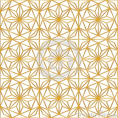 Luxury seamless vector pattern with geometric golden stars Vector Illustration