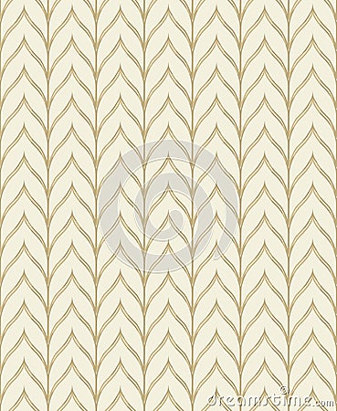 Soft chevron vector seamless pattern in gols and off white tones Vector Illustration