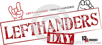 Lefthanders Day Vector Illustration