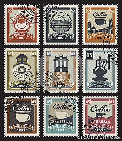 Stamps for coffee Vector Illustration