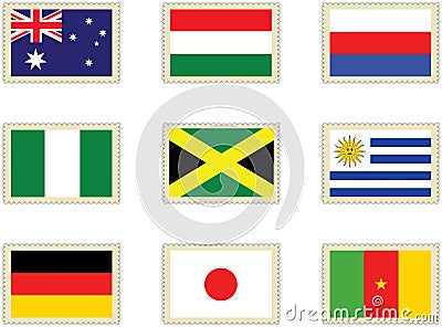 Stamps Flags 2 Stock Photo