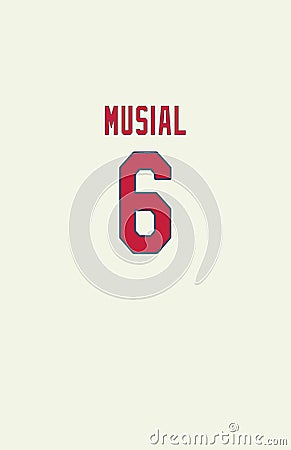 Stan Musial, St. Louis Cardinals Jersey Back Editorial Stock Photo