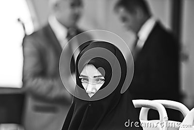 Stanbul, Turkey, 19 september 2012: Muslim woman in chador in istanbul Editorial Stock Photo