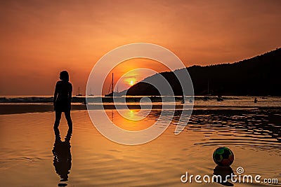 Stand alone in the sunset moment Stock Photo