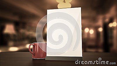 Stand for booklets white sheets of paper acrylic table Stock Photo