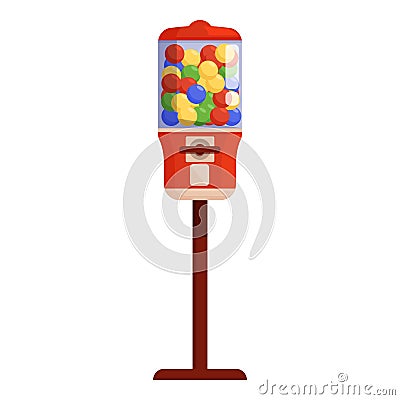 Stand bubblegum machine icon cartoon vector. Retro fun Vector Illustration