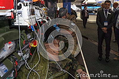 The stand of CAE Defence and Security Editorial Stock Photo