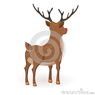 Stand cartoon reindeer Vector Illustration