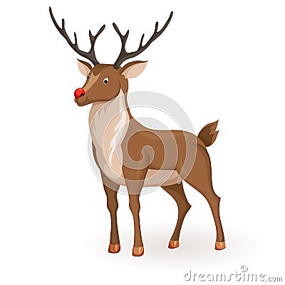 Stand cartoon reindeer Vector Illustration