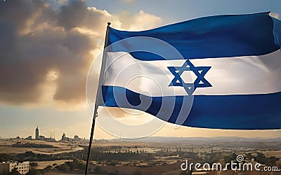 Stand with Israel. Israeli abstract flag Stock Photo