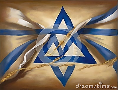 Stand with Israel. Israeli abstract flag Stock Photo