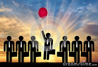 Stand out from the crowd concept Stock Photo