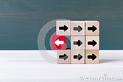 stand out think different. individuality and leadership concept Stock Photo