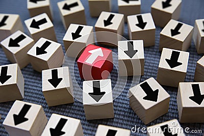 Change to success concept on wooden block. Stock Photo