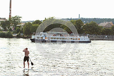 Stand Paddle Boarding Editorial Stock Photo