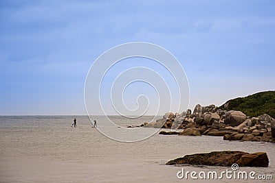 Stand Up Paddle in ItapirubÃ¡ - Imbituba - Santa Catarina, Brazil Stock Photo