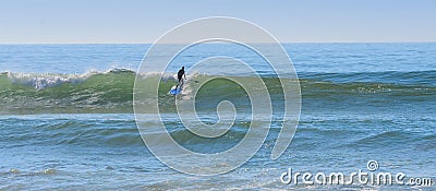 Stand up paddle Surfer at a surf break in morocco 2 Editorial Stock Photo