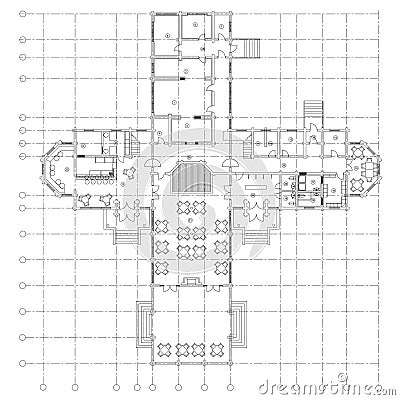 Standard cafe furniture symbols on floor plans Vector Illustration